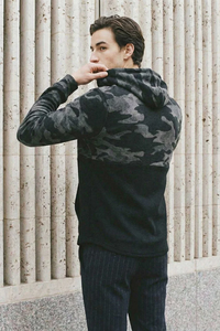 เสื้อฮู้ดดี้ SOSH 4 ลายพรางสำหรับผู้ชาย แบบถักลายวาฟเฟิล - Product Image 4
