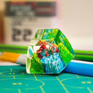 คีย์แคปช่างฝีมือแห่งป่าลึกลับ, คีย์แคปแบบกำหนดเอง, คีย์แคปอนิเมะน่ารัก, คีย์แคปสีเขียว, ชุดคีย์แคป, คีย์แคปไม้ - Product Image 4