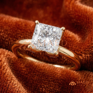 14K/18K Gold Round Cut Solitaire Engagement Ring with Twisted Vine Design & Accent <b>Stones</b> | Luxury Wedding Jewelry for Women - Product Image 2