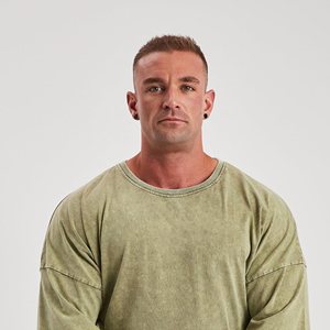 Manufacturer Custom Oversize <b>Acid</b> Wash Knitted Breathable T-Shirts for Men Casual Heavyweight 100% Cotton <b>Drop</b> Shoulder Design - Product Image 5