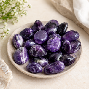Pierres roulées d'améthyste naturelle, cristal bleu poli, pierre précieuse écologique, 2-3 cm, pour la guérison, la méditation, le Reiki, la décoration spirituelle - Product Image 6