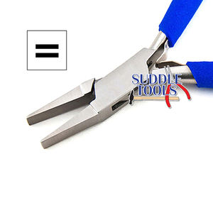 Pince à bec plat de 130 mm avec poignées en PVC, mâchoires lisses, pour la fabrication de bijoux, le bricolage, la pêche, l'optique, la montre-machinerie, outils D - Product Image 2