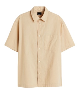 เสื้อคอตตอนแขนสั้นลำลองของผู้ชาย, เสื้อเชิ๊ตผ้าฝ้ายผ้าสักหลาดเนื้อนุ่มระบายอากาศได้ดีเทรนด์สูง - Product Image 1