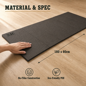 Tapis de yoga pliable 6 mm POE écologique antidérapant 180x60 cm, logo personnalisé, couleur OEM ODM, fabriqué à Taïwan - Product Image 2