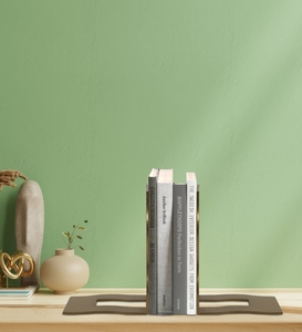 Unique design cast aluminum Gold bookends modern minimalist bookend set decorative book holder for <b>shelf</b> stylish bookshelf - Product Image 4