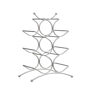 Porte-bouteilles décoratif en fil de fer sur pied pour comptoir, support métallique pour bouteilles de vin - Product Image 1