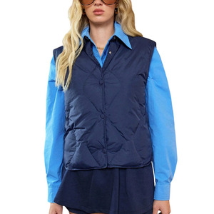 Chaqueta de Plumón Gruesa y Cálida con Cuello Alto para Invierno, Chaleco de Plumón para Mujer, Personalización OEM - Product Image 1