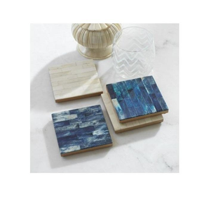 Sous-verre en os incrusté de pierre, 2 couleurs, pour tasses à thé, café et bière / Produit en vente - Product Image 5