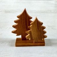 Sapin de Noël en bois naturel avec finition rustique artisanale, élégante décoration de Noël pour la table, la maison, le salon, la chambre