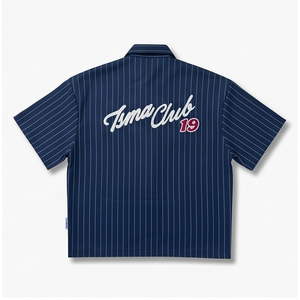 เสื้อเชิ้ตฤดูร้อนแห้งเร็ว พิมพ์ลายไหมพรม ปักลาย  ผ้าโพลีเอสเตอร์/คอตตอน  แบบ OEM ODM สำหรับวัยรุ่น  แขนสั้น  ใส่ได้ทั้งชายและหญิง - Product Image 4