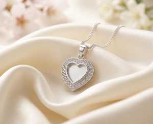 Colgante con Bisel en Forma de Corazón de 10 mm, Plata de Ley 925, Colgante en Blanco con Zirconia, para Guardar Leche Materna, Cenizas o Resina, Joyería Conmemorativa - Product Image 3