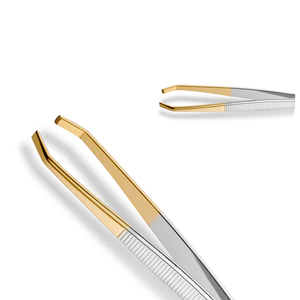 Juego Profesional de 4 Pinzas de Acero Inoxidable con Punta Inclinada y Puntiaguda, con Estuche de Cuero, Herramienta de Belleza para Cejas - Product Image 3