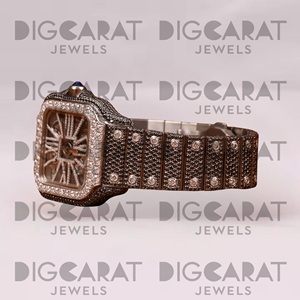 Reloj de Cuarzo con Diamantes Moissanite de Primera Calidad para Hombre, Resistente al Agua, Elegante, para Uso en la Oficina, Disponible para la Venta - Product Image 3