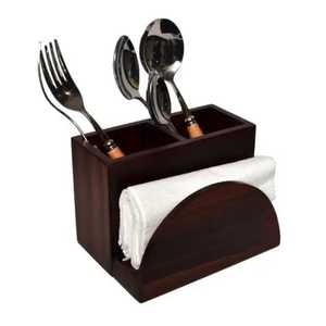 Wooden Kitchen Utensil Holder <b>Storage</b> Rack Handmade Rustic Style Standing Type for Spoon Fork Spatula Organization - Product Image 3