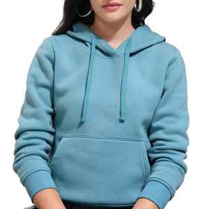 Sudadera con Capucha para Mujer, Color Sólido, Tejido de Algodón, Manga Larga, Estilo Casual para Otoño, con Bolsillos - Product Image 1