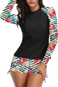 Custom Logo Women's Rash <b>Guard</b> <b>Uniform</b> Set High Quality Bulk Order Sportswear Vendor Factory Price Quick-Dry Swim Top Outfit - Product Image 4