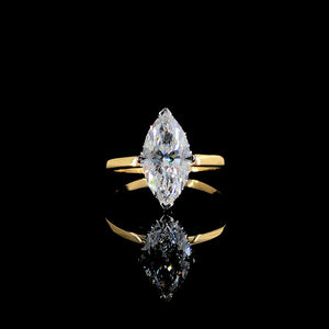 Elegante anillo de oro de 18 quilates con diamante natural certificado por IGI, corte marquesa de 1.50 ct, claridad VVS VS, joyería fina, anillo de compromiso para mujer. - Product Image 1