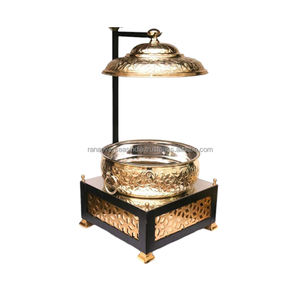 ชุดที่อุ่นจานทำจากทองเหลืองพร้อมฝาปิดด้านบนสำหรับใส่บุฟเฟ่ต์ดีไซน์นูน - Product Image 4