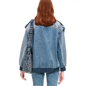 Chaqueta Corta de Mezclilla Casual para Mujer, Otoño/Invierno, 100% Algodón, Ecológica, de Secado Rápido, Personalizada - Product Image 4