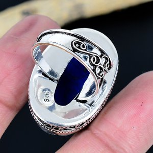 <b>Lapis</b> <b>Lazuli</b> Gemstone 925 Sterling Silver Plated Handmade Vintage Style Fashion <b>Ring</b> - Product Image 2