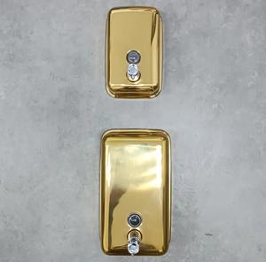 Dispensador de Jabón de Metal con Acabado Dorado de Estilo Único, Elegante Accesorio para Baño, Ideal para Uso en Hogar, Hotel, Spa y Habitaciones - Product Image 2