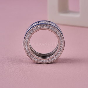 Anillo de Diamantes de Corte Redondo de Diseño Moderno, Anillo de Diamantes Cultivados en Laboratorio, Anillo de Diamantes de Oro Blanco para Hombre con Certificado IGI y Claridad VVS - Product Image 2