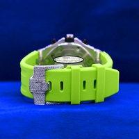 Luxuriöse Automatik-Moissanit-Uhr Edelstein-Gehäuse Edelstahlarmband Chronograph Mechanisches Uhrwerk 39mm Zifferblatt Saphirglas