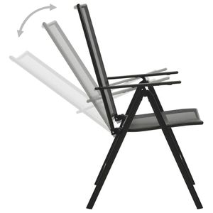 แอนทราไซต์4ชิ้นพับได้ตาข่ายเหล็กเฟอร์นิเจอร์ลานเก้าอี้ - Product Image 4