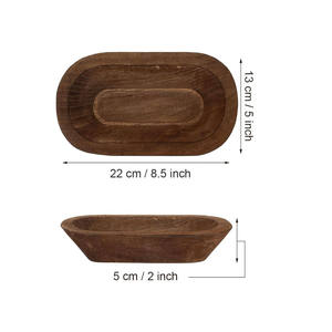 Plateau de service ovale en bois massif fait main de haute qualité, plateau décoratif pour restaurant, café, décoration de la maison, en gros - Product Image 3