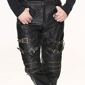 New Design Fashionable Leather <b>Pants</b> With Side Pocket For Men Low Price Straight Men Leather <b>Pants</b> - Product Image 6
