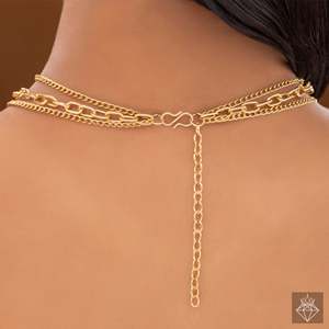 Collar chapado en oro multicapa antideslustre PRAO, joyería en capas de moda - Product Image 3