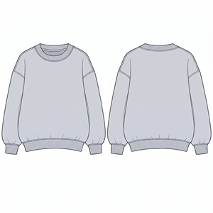 Sudadera Oversize de Cuello Redondo para Mujer, Color Sólido, Hombros Caídos, 100% Algodón Tejido, Transpirable, Ropa de Invierno, Bordado con Logotipo Personalizado - Product Image 2