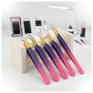 Precision Grip Isolation 90 Degree Boot Fiber Tip Eyelash Tweezer Stainless Steel Lash Isolation Tool Eyelash Extension Tweezer - Product Image 4