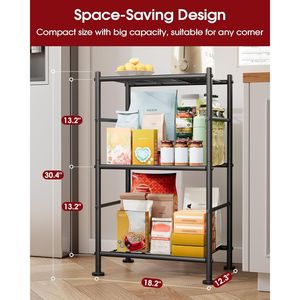 Paquete de 2 estanterías organizadoras de metal de 3 niveles, estantería de almacenamiento delgada con patas ajustables para cocina, lavandería y garaje - Product Image 3