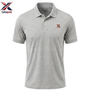 เสื้อเชิ้ตแขนสั้นผู้ชายสไตล์ใหม่ ผ้าถักเนื้อแน่น 100% ไนลอน ปกเสื้อพับได้ เหมาะสำหรับกิจกรรมสร้างทีมบริษัท ชุดลำลองสำหรับฤดูร้อน - Product Image 1