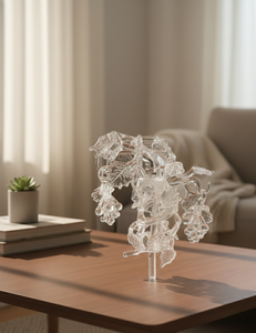 Arbre en verre soufflé à la main avec fleurs mobiles, artisanat en verre unique - Product Image 5