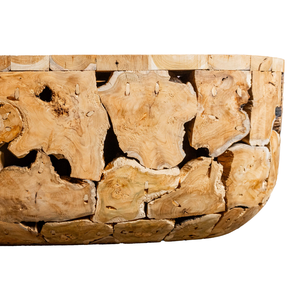 Table basse ovale en racine de teck rustique ARTERRA, meubles de salon en bois naturel de luxe, fabriqués à la main, espace convivial - Product Image 3