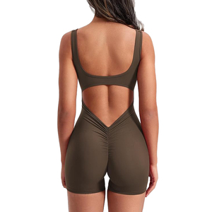 Butt Lifting Yoga <b>Jumpsuit</b> Women Seamless Gym Bodysuit Ribbed Texture High Waist Spandex Polyester Compression Fitness Wear - Product Image 5