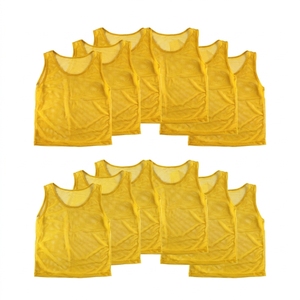 Venta Directa de Fábrica, Chaleco de Entrenamiento de Fútbol para Niños, Nombres de Equipo Personalizados, Transpirable, 100% Poliéster - Product Image 2