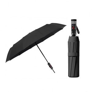 High Quality Novelty Pongee Anti Rebound Fully-Automatic Folding <b>Umbrella</b> With Transparent Handle 12 Ribs <b>Windproof</b> - Product Image 1