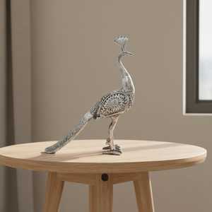 Jaffs Exports Handmade Aluminium Peacock Figurine Contemporary Animal Sculpture Modern Eco-Friendly Tabletop Decor for Living - Product Image 2