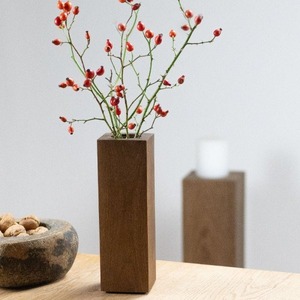 Hollowed Wooden Flower Vase Handcrafted Natural Finish Decorative Vase for Living Room <b>Table</b> Centerpiece Home Decor and Gifting - Product Image 1