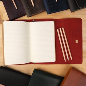 Custom Logo Leather <b>A5</b> Journal Case Refillable Notebook Holder Organizer Protection Smell Proof Heavy Duty LNBC-0041 - Product Image 5