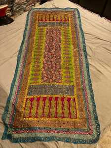 Premium Mirror Work Bridal <b>Shawl</b> Elegant Silk <b>Shawls</b> Ethnic <b>Wedding</b> Party Wear Handmade Fashion Ladies Embrioderd <b>Shawls</b> Women - Product Image 2
