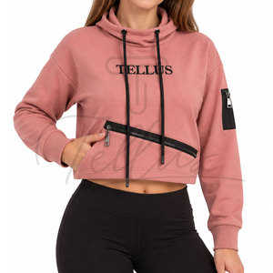 Sudadera con Capucha de Algodón para Mujer, Nueva Llegada, Sudaderas Personalizadas, Sudadera Corta con Capucha - Product Image 6