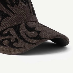 Casquette de baseball unisexe en velours côtelé à 6 panneaux, motif lettres brodé à la main, style urbain, ajustement réglable, chapeau décontracté - Product Image 5