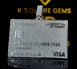 Pendentif Carte de Crédit Iced Out en Cuivre Plaqué Rhodium avec Micro-Incrustation de Zircon, Breloque Unisexe Hip Hop, Bijou de Luxe Tendance, Idéal Cadeau - Product Image 4