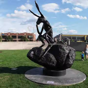 รูปปั้นกระต่ายอลูมิเนียมตกแต่งบ้านรูปปั้นสัตว์ของขวัญตารางแนวโน้มศิลปะสัตว์ป่าน่ารักโดยการตกแต่ง impex - Product Image 3