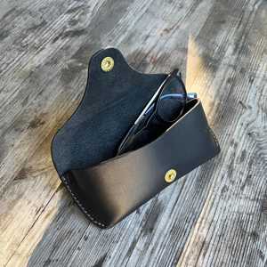 Genuine Leather <b>Glasses</b> Pouch Soft Cowhide Spectacles <b>Case</b> Luxury Handmade Slim Sunglasses Cover Travel Bag LGC-0064 - Product Image 4