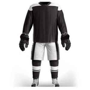 Men's Full Sublimation Print Ice Hockey Jersey Set Quick Dry Moisture Wicking Regular Fit Field & Ice Hokey Sportswear Uniforms - Product Image 2
